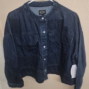 Scoop Denim Button-Up Shirt Size M